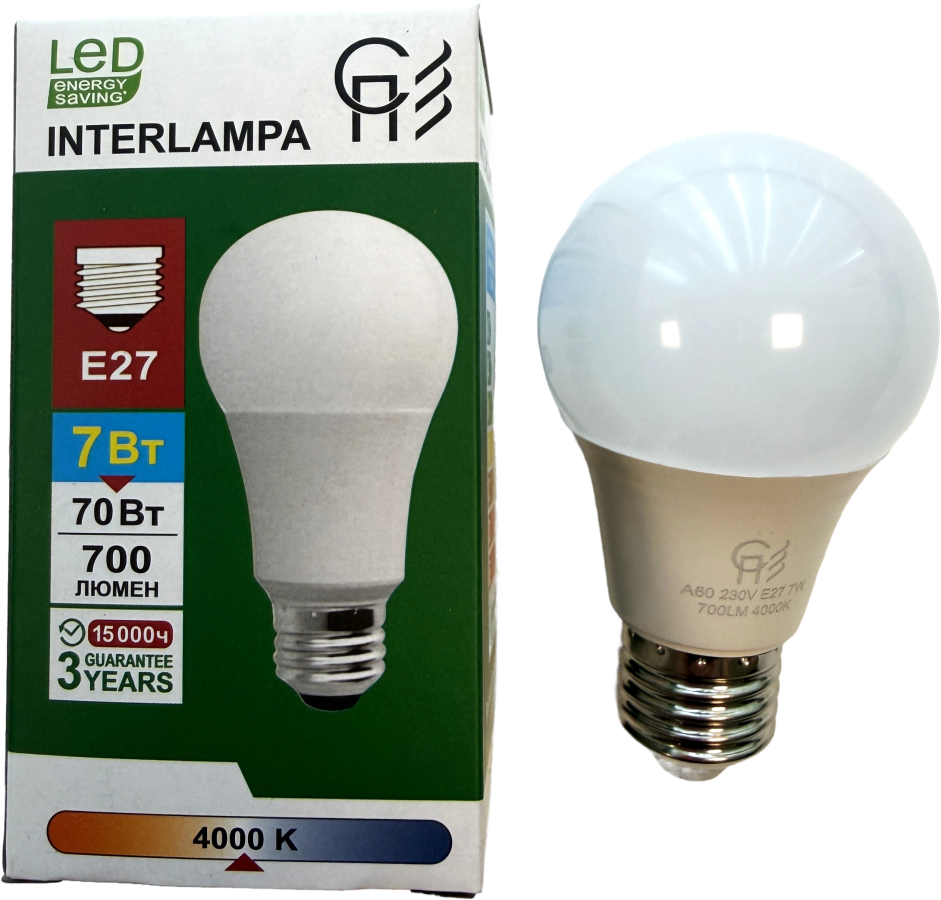 LED лампа E27 7W 230V 4000K 700 Лм